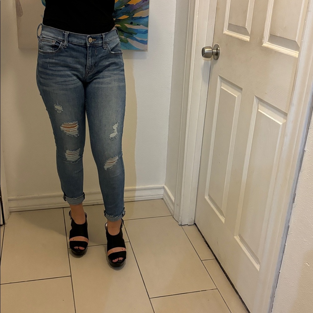 Express High Rise Blue Jeans - Picture 2 of 3